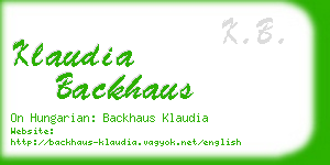 klaudia backhaus business card